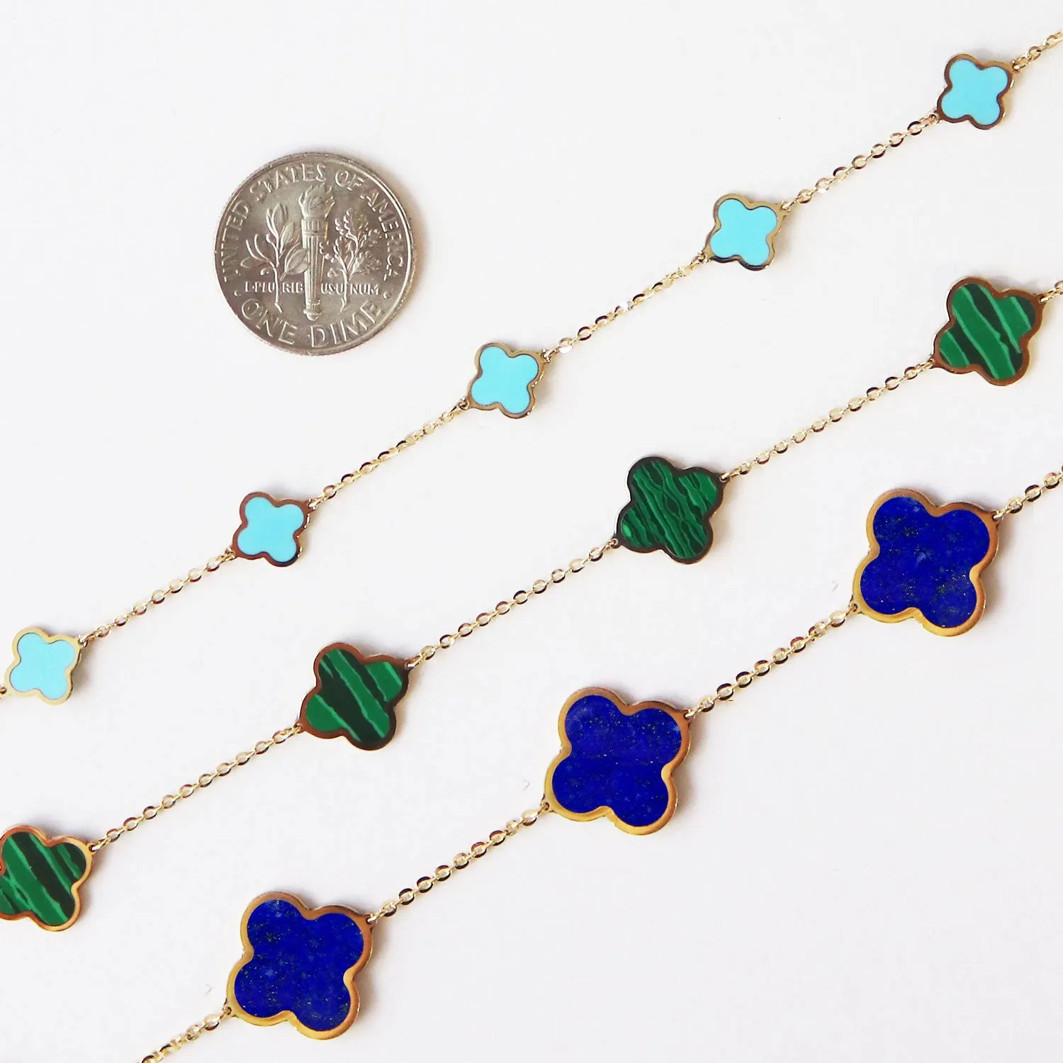 Large Lapis Clover Necklace