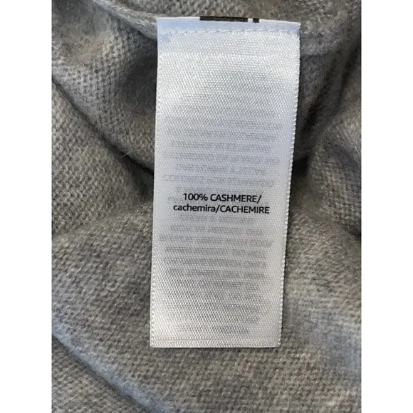Lark &amp; Ro Size S Gray 100 % Cashmere Tie Hem Soft Cozy Sweater