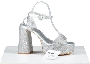 Larroude Metallic Dolly Crystal Platform Heels UK 6.5 EU 39.5 👠