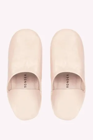 Leather Babouche Slippers Natural