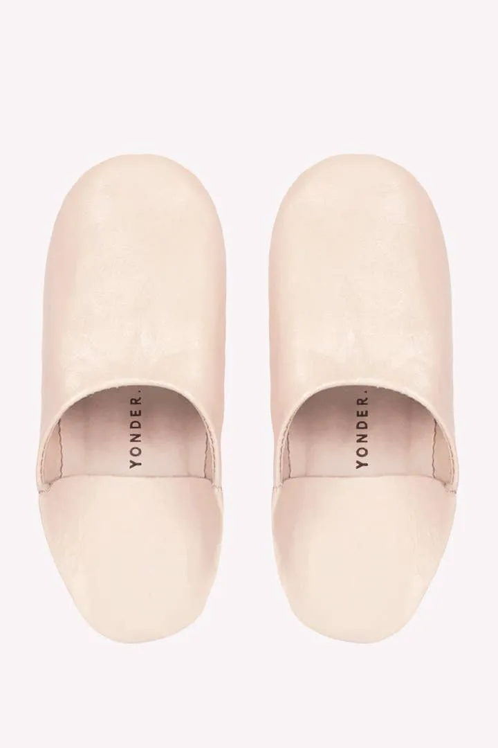 Leather Babouche Slippers Natural