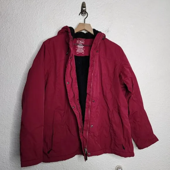 L.L. Bean Winter Warmer Jacket Fleece Lined in Dark Magenta Women's Size 1X