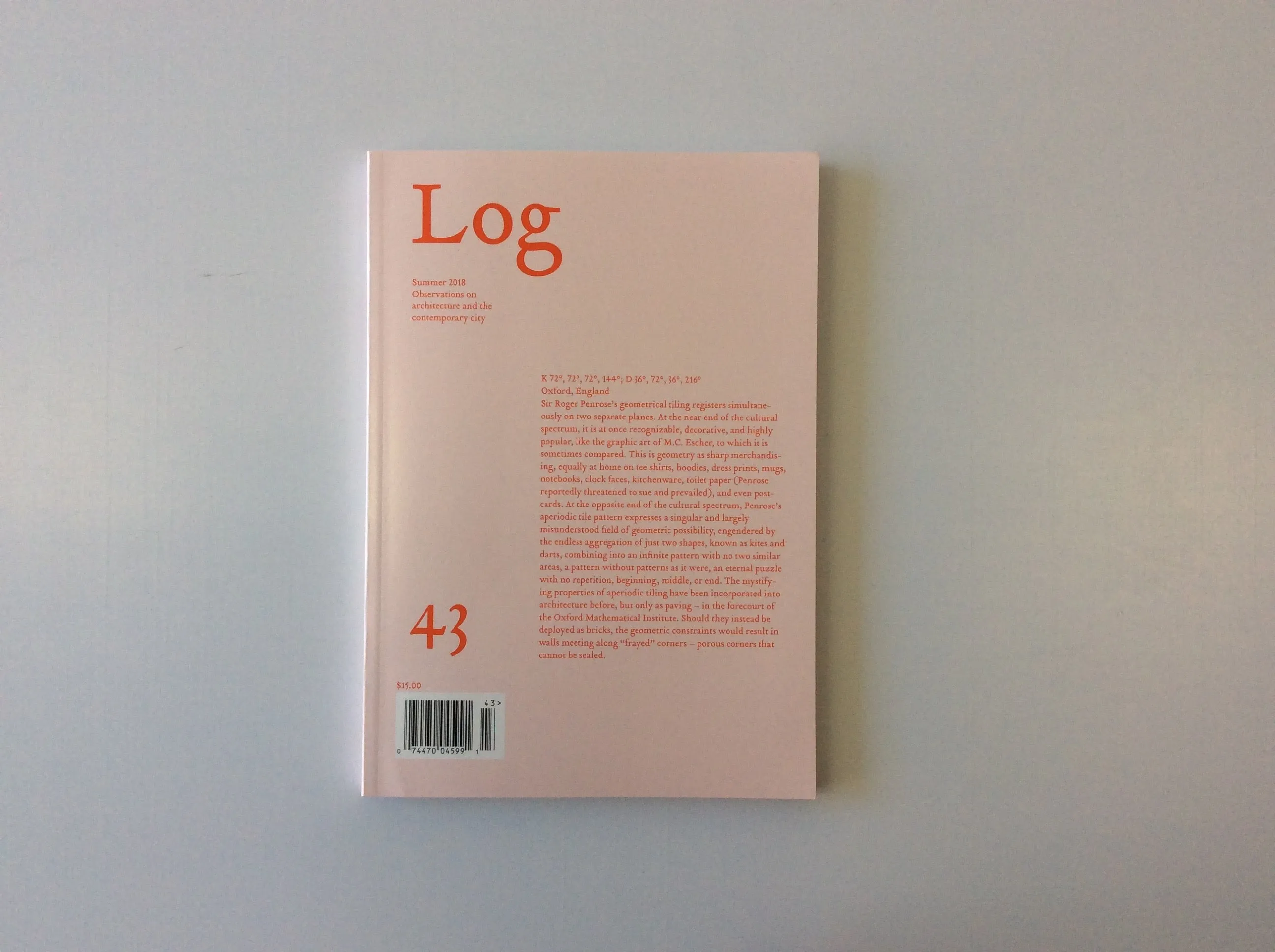 Log 43: Summer 2018
