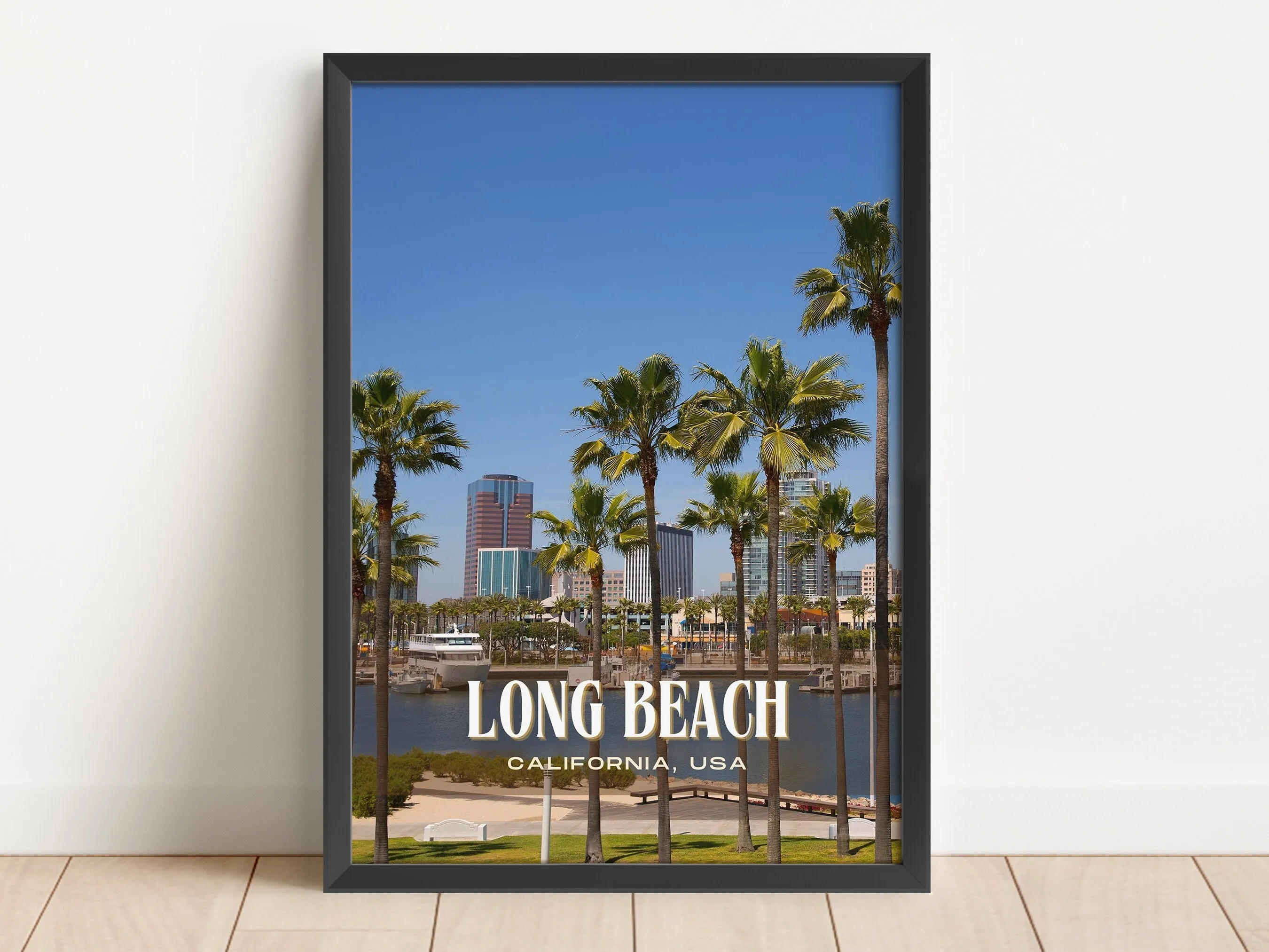 Long Beach Retro Wall Art, California, USA