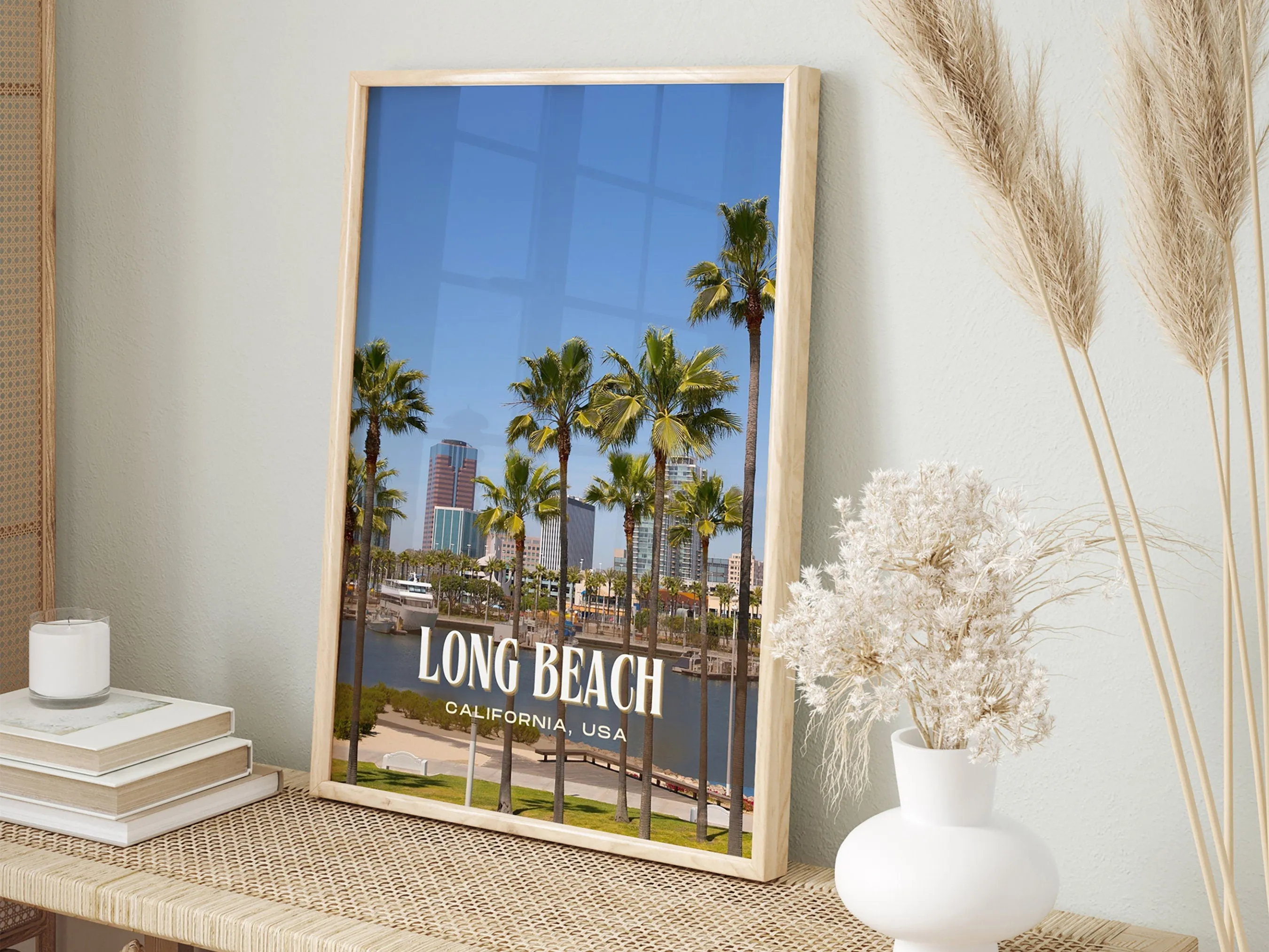 Long Beach Retro Wall Art, California, USA
