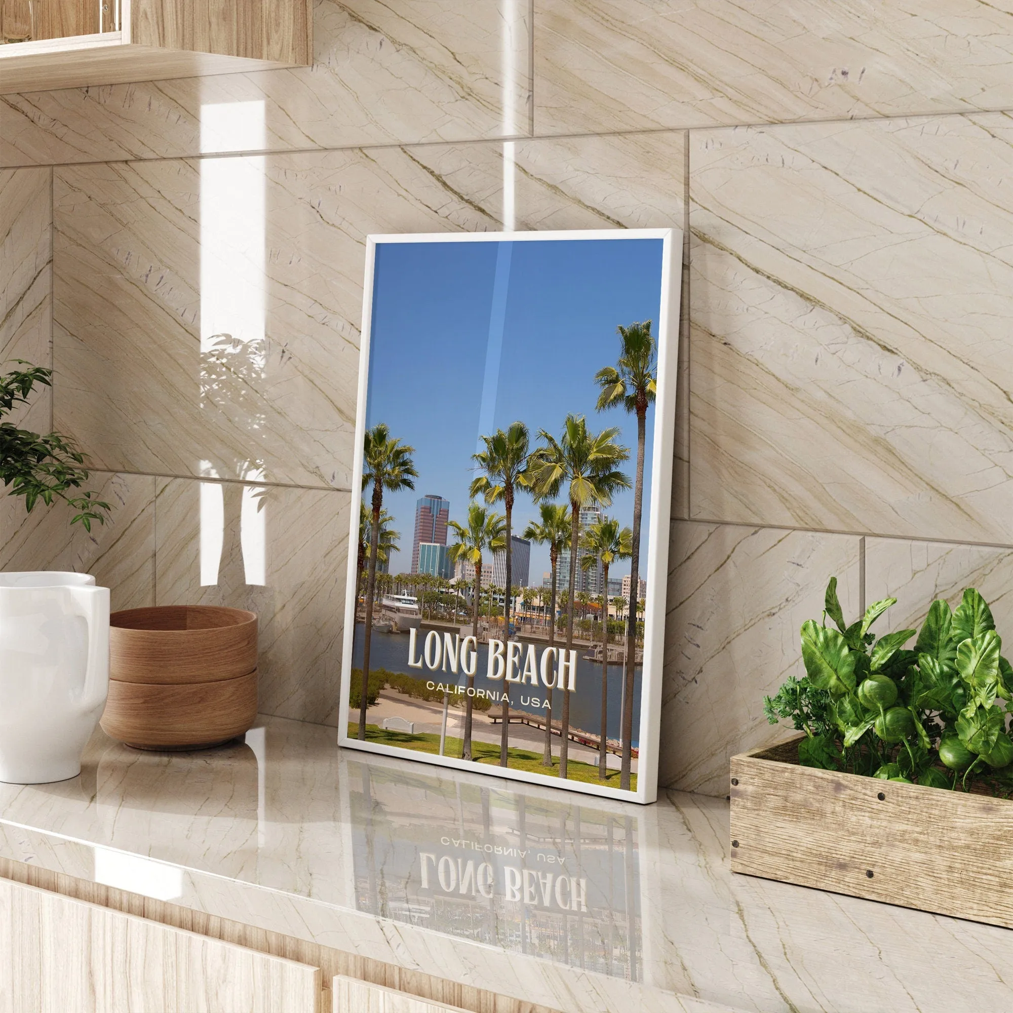 Long Beach Retro Wall Art, California, USA