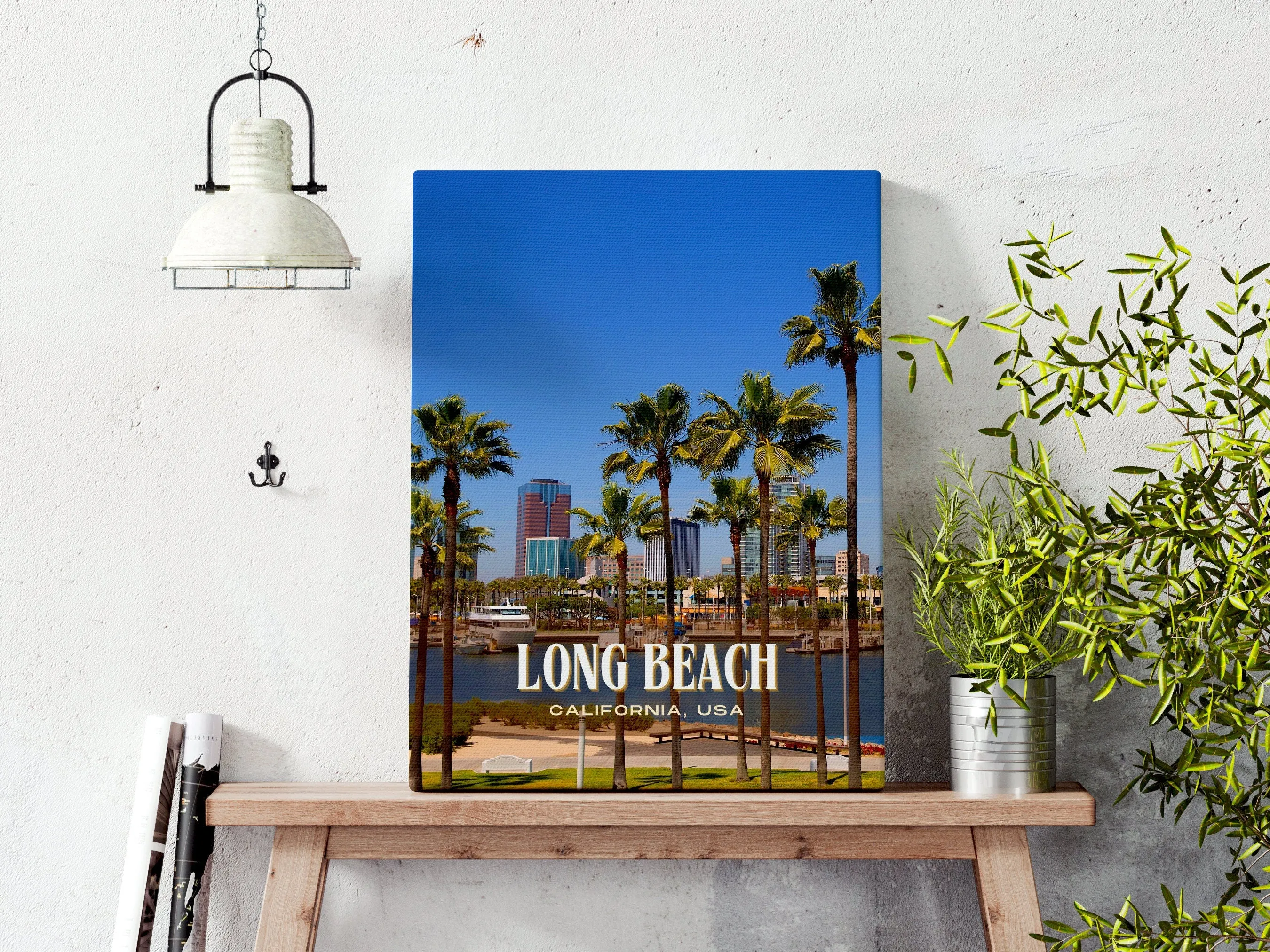 Long Beach Retro Wall Art, California, USA