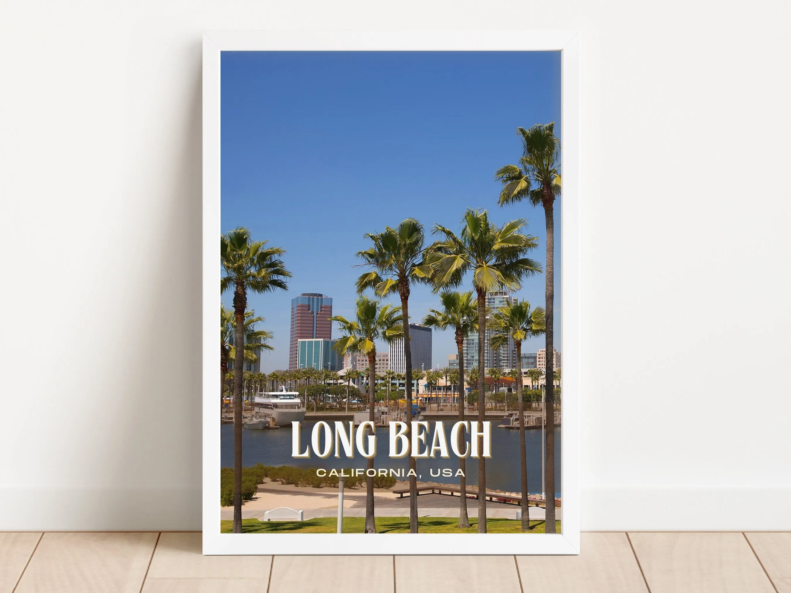 Long Beach Retro Wall Art, California, USA