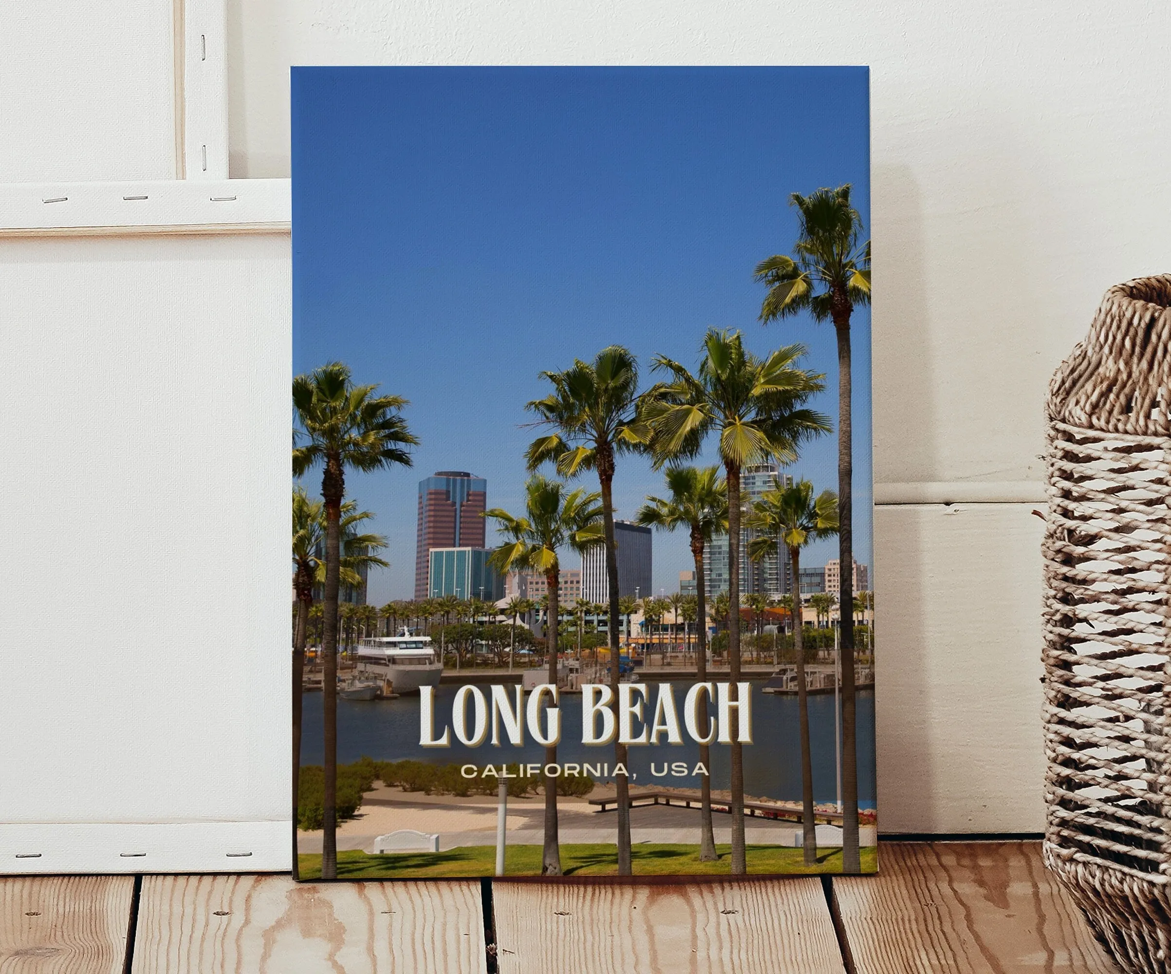 Long Beach Retro Wall Art, California, USA