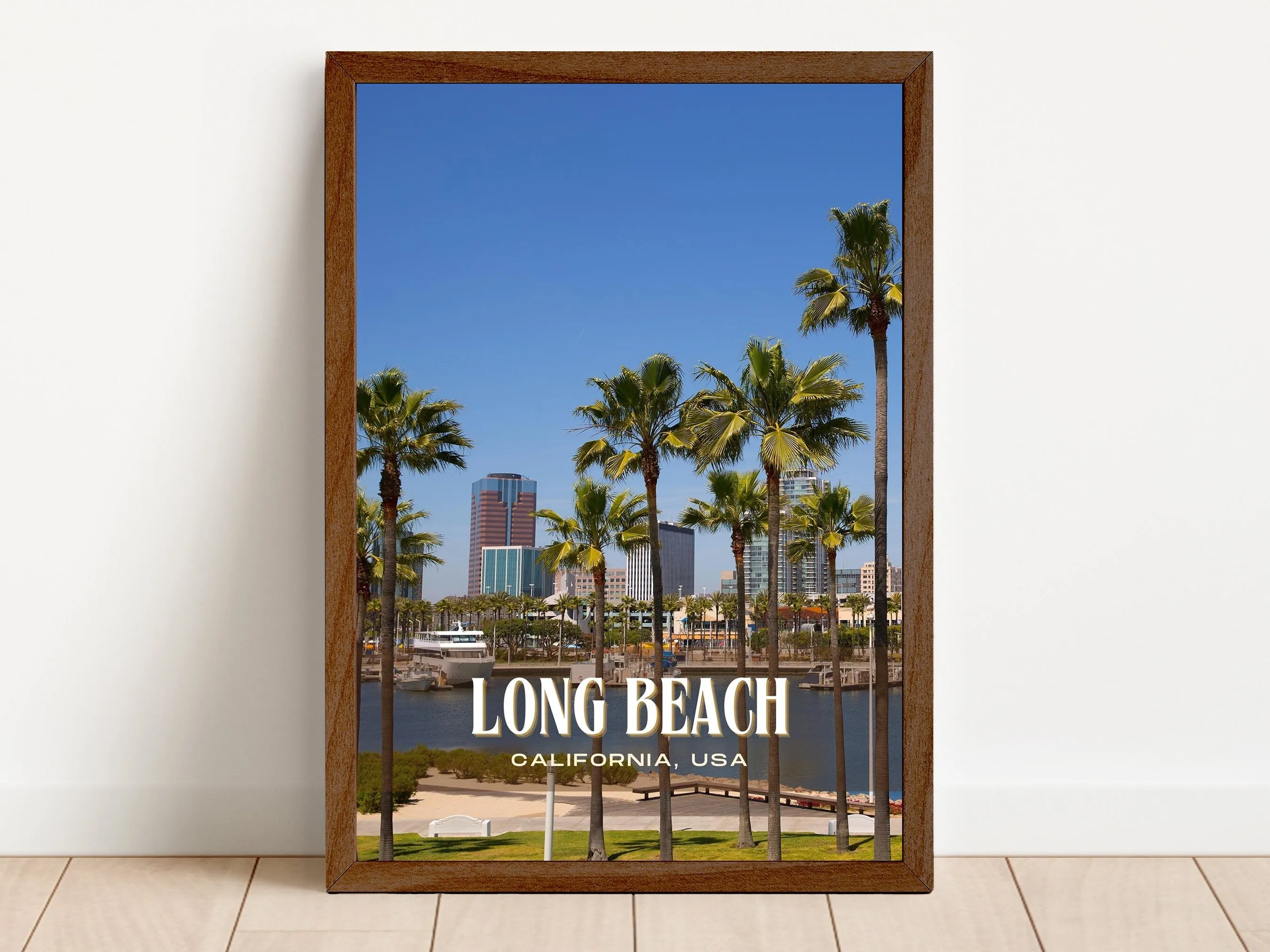 Long Beach Retro Wall Art, California, USA