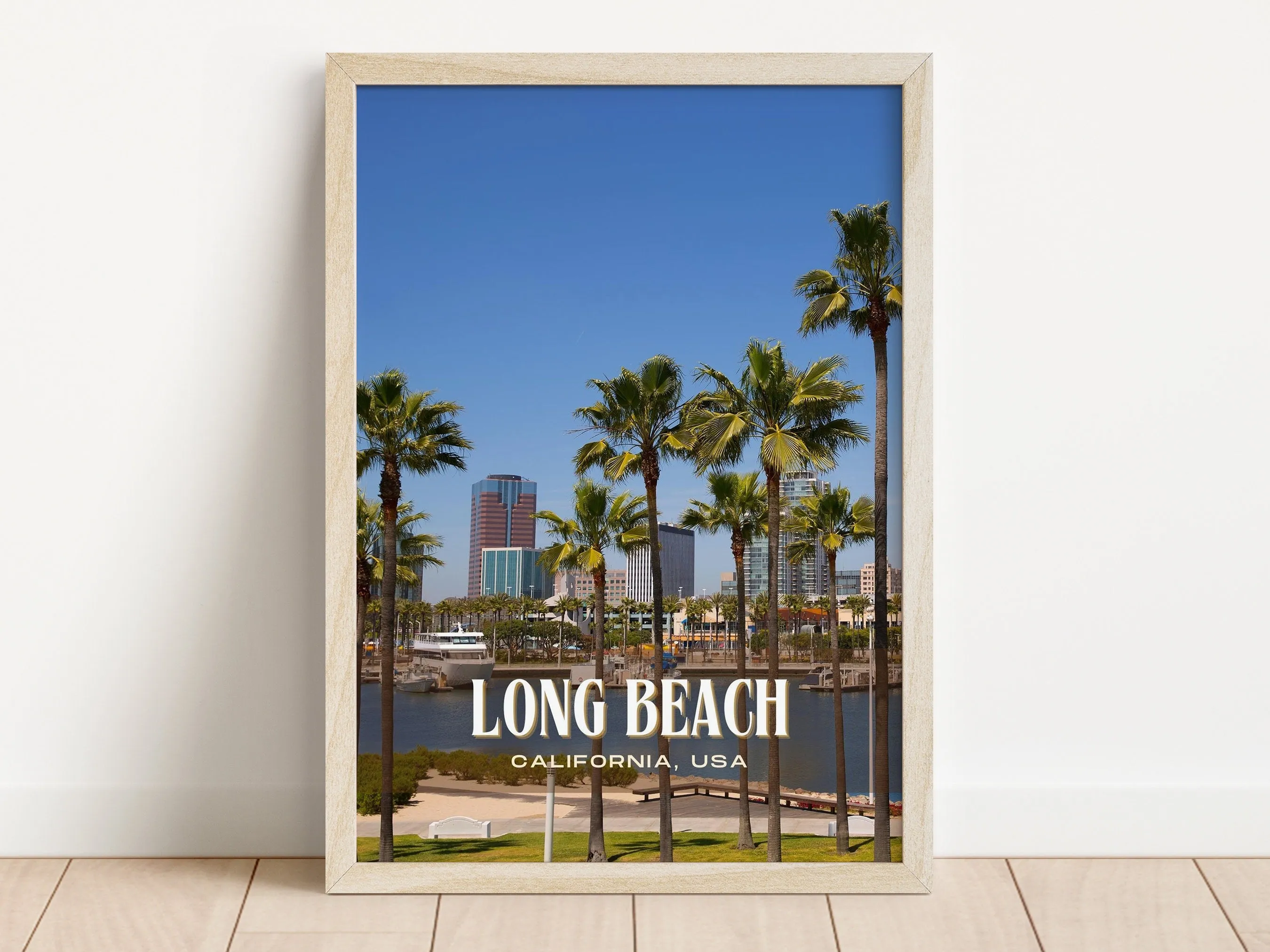 Long Beach Retro Wall Art, California, USA