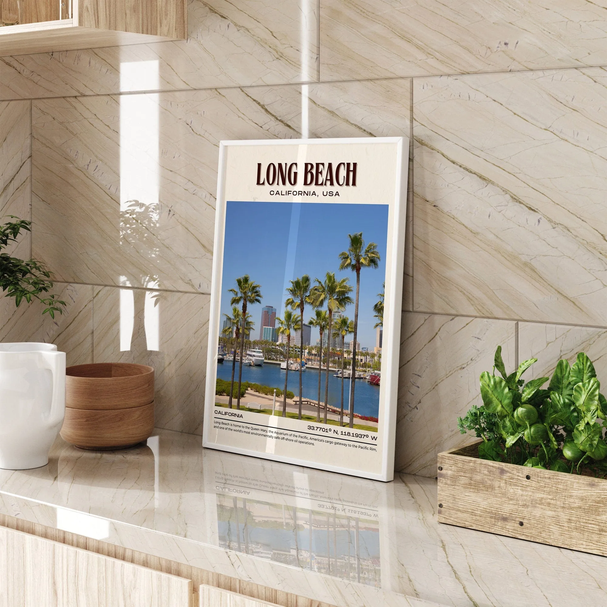 Long Beach Vintage Wall Art, California, USA
