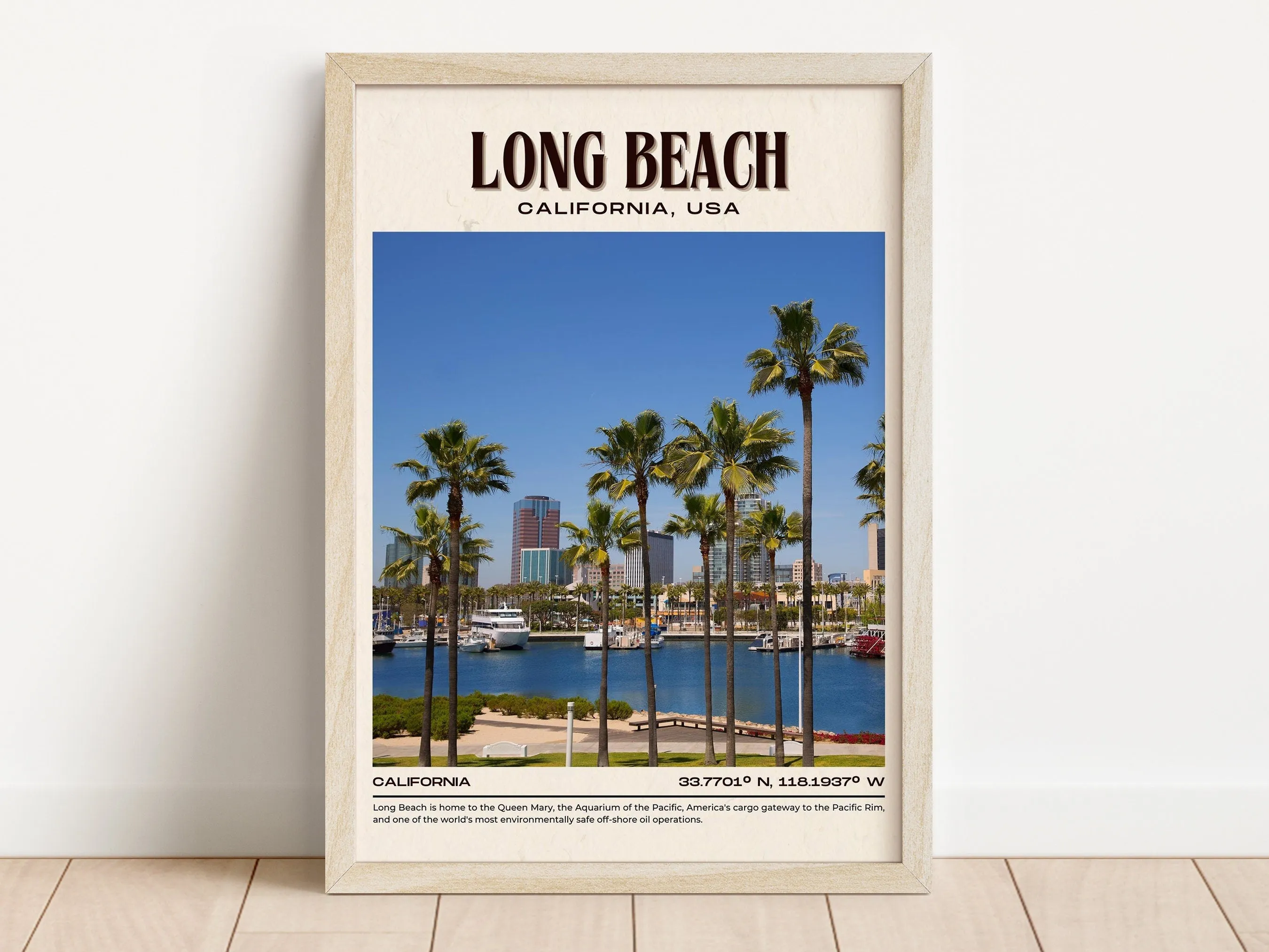 Long Beach Vintage Wall Art, California, USA