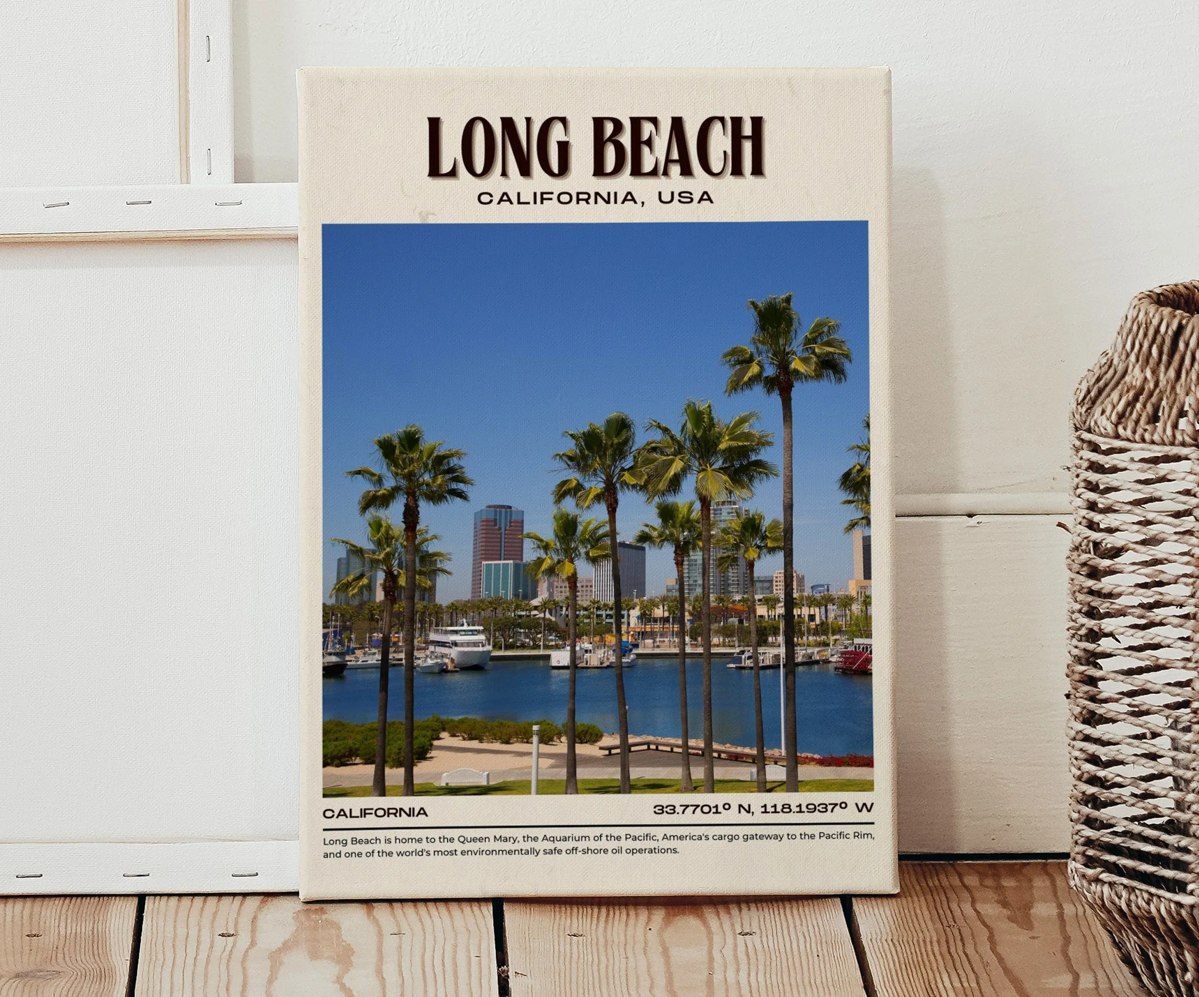 Long Beach Vintage Wall Art, California, USA