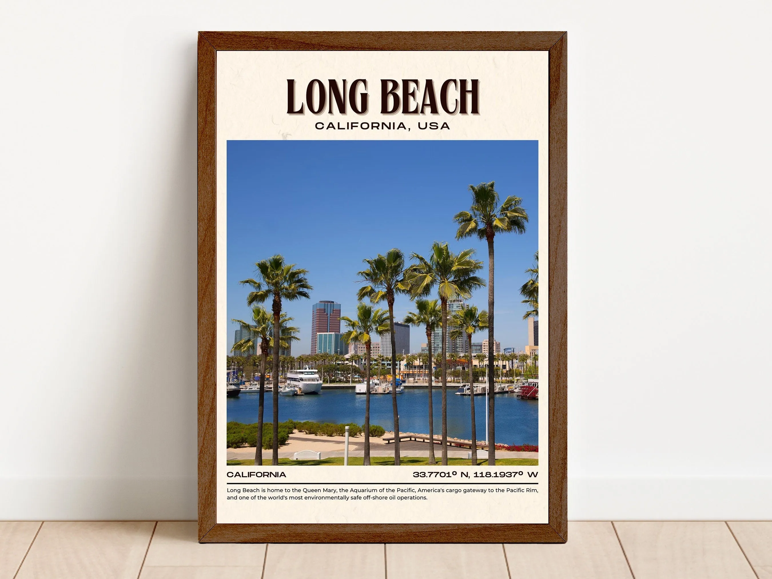 Long Beach Vintage Wall Art, California, USA