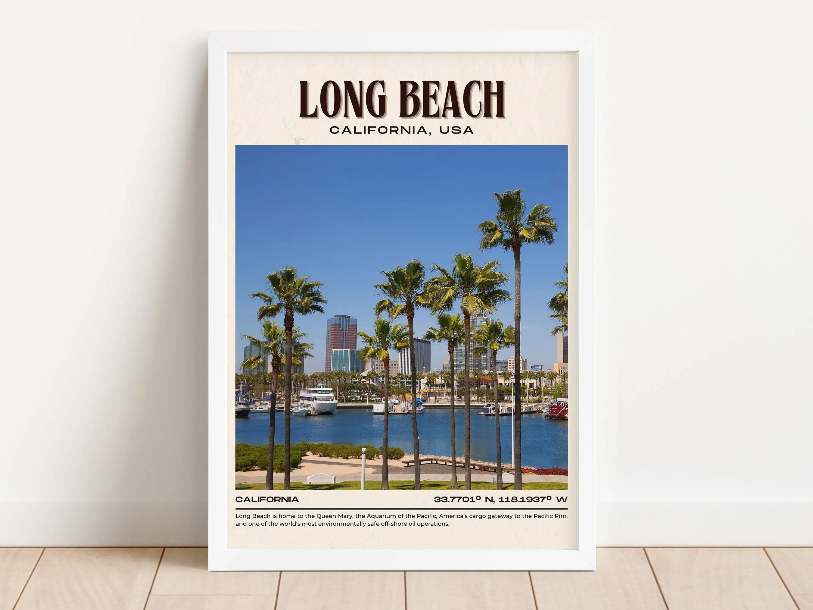 Long Beach Vintage Wall Art, California, USA