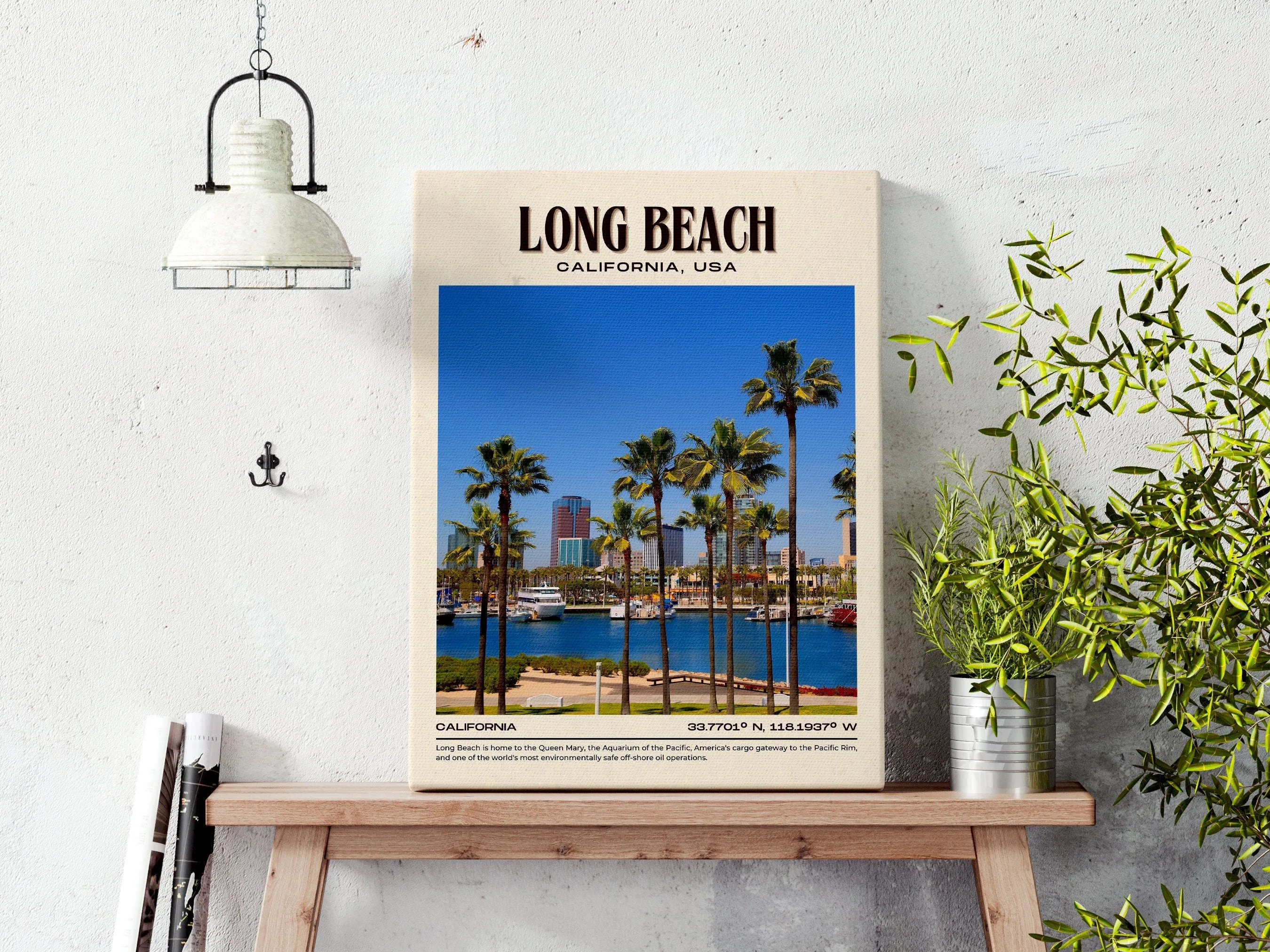Long Beach Vintage Wall Art, California, USA
