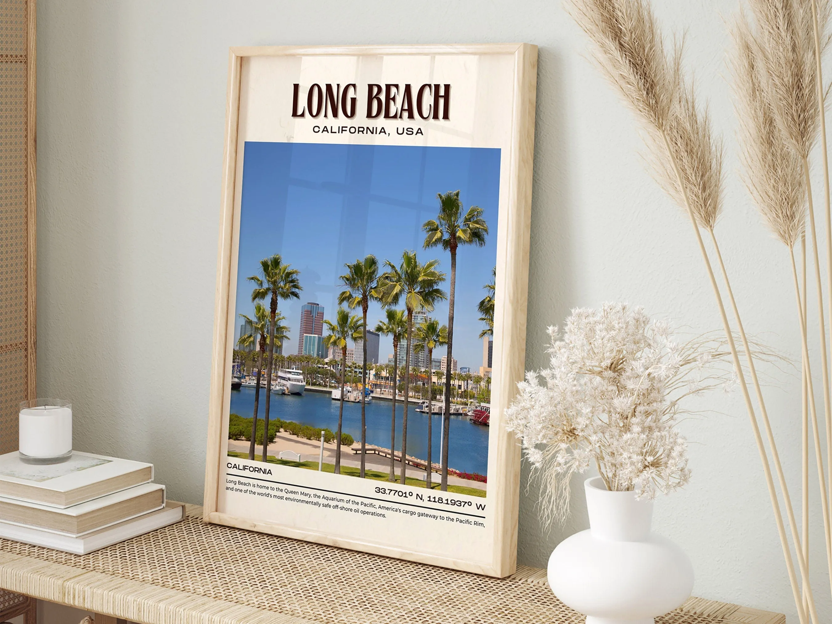 Long Beach Vintage Wall Art, California, USA