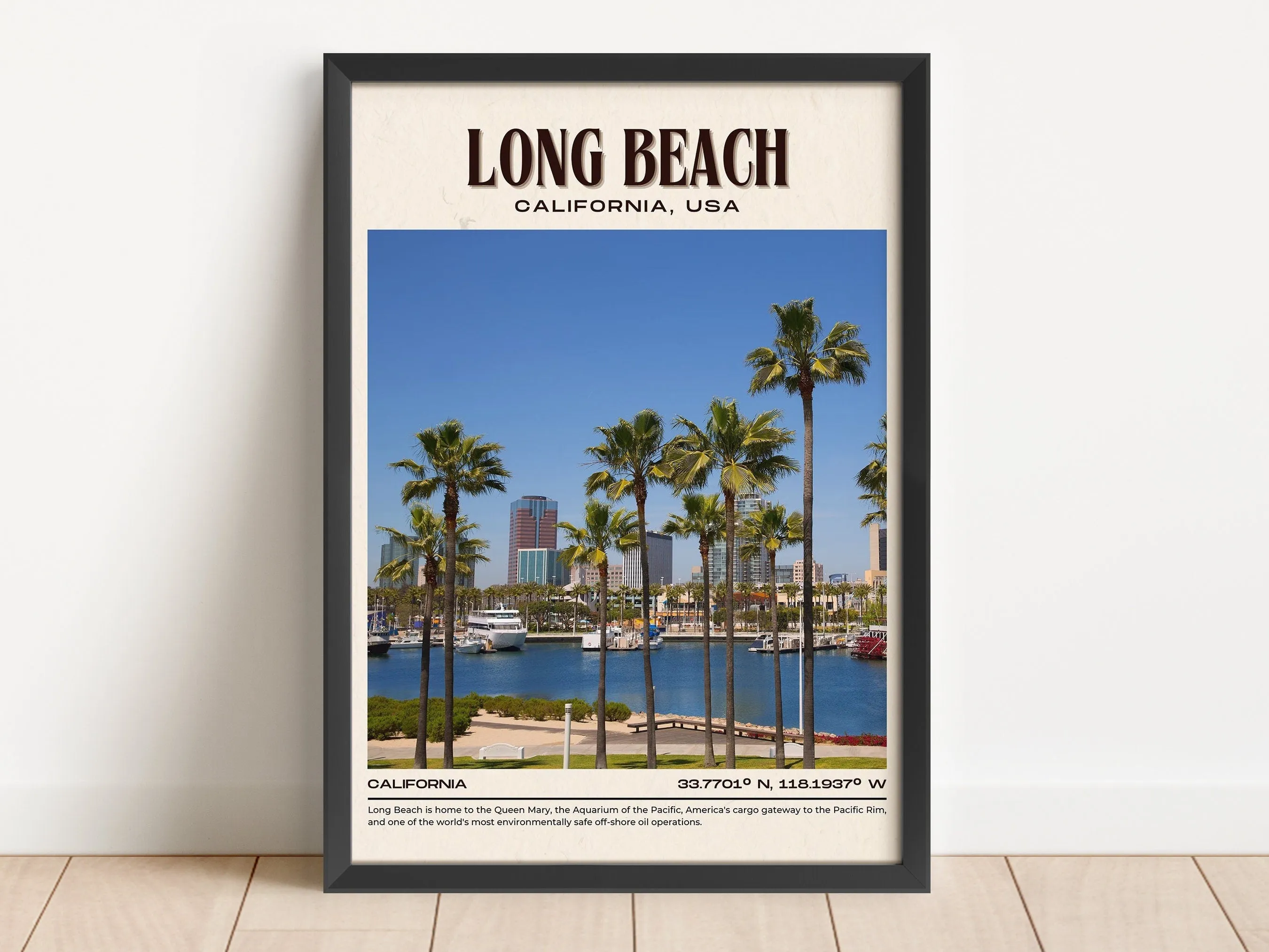 Long Beach Vintage Wall Art, California, USA