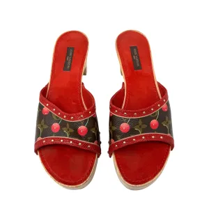 Louis Vuitton Cherry Wood Platform Heels