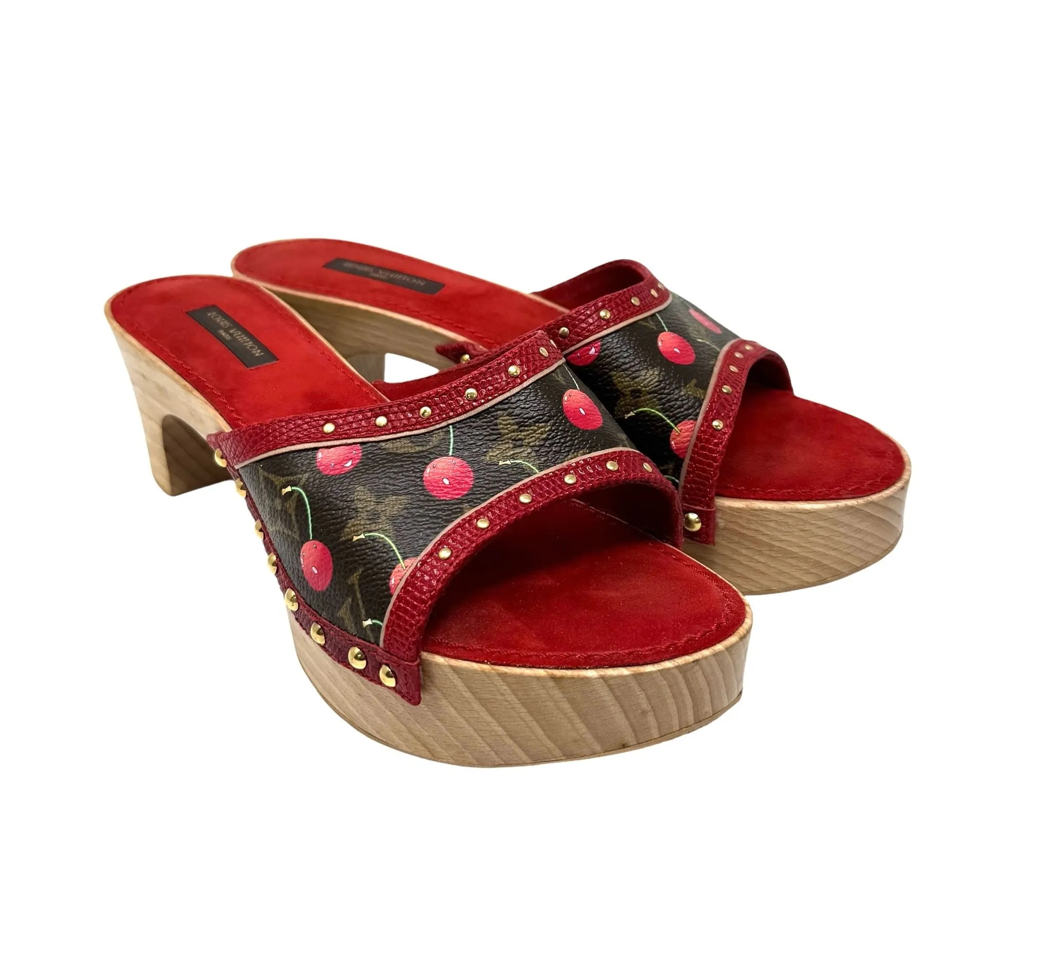 Louis Vuitton Cherry Wood Platform Heels