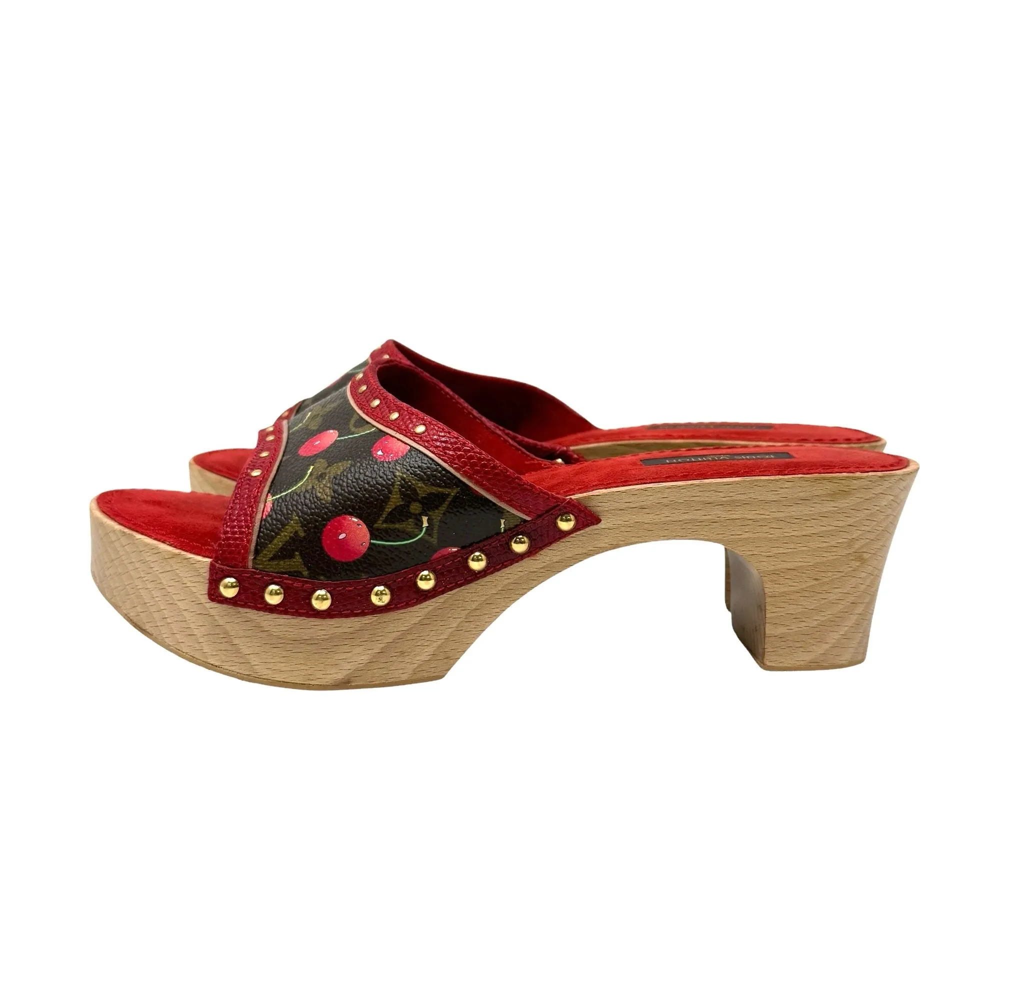 Louis Vuitton Cherry Wood Platform Heels