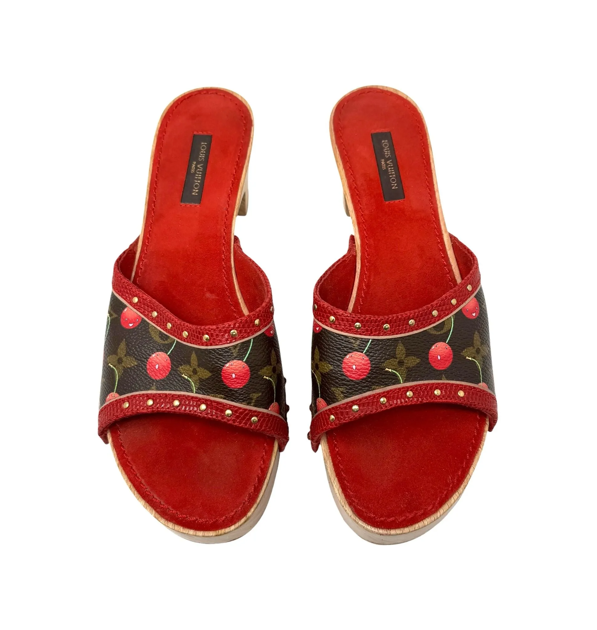 Louis Vuitton Cherry Wood Platform Heels