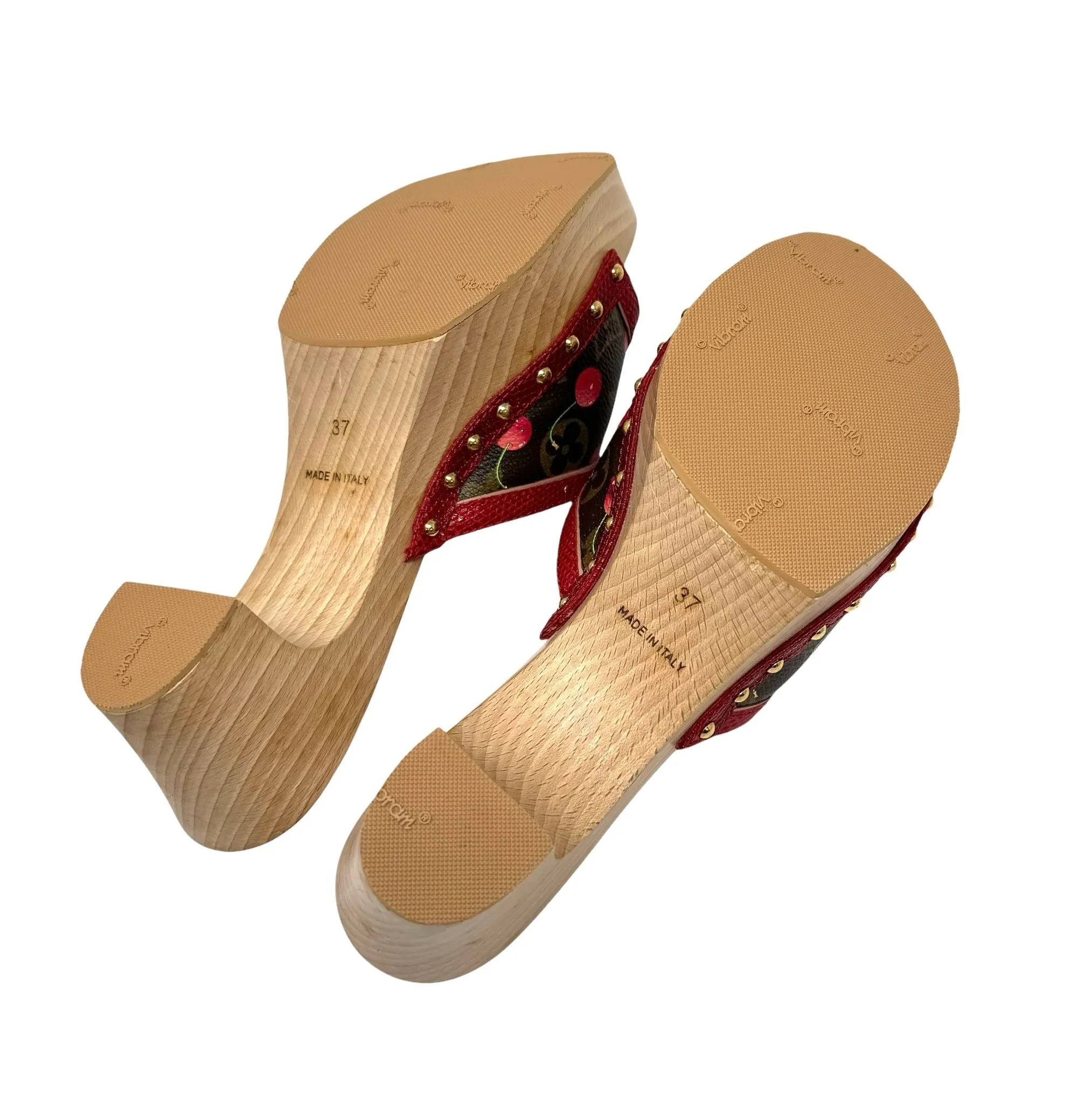 Louis Vuitton Cherry Wood Platform Heels