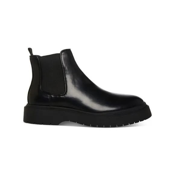 MADDEN Mens Black Goring Comfort Aillem Round Toe Wedge Boots Shoes 11.5