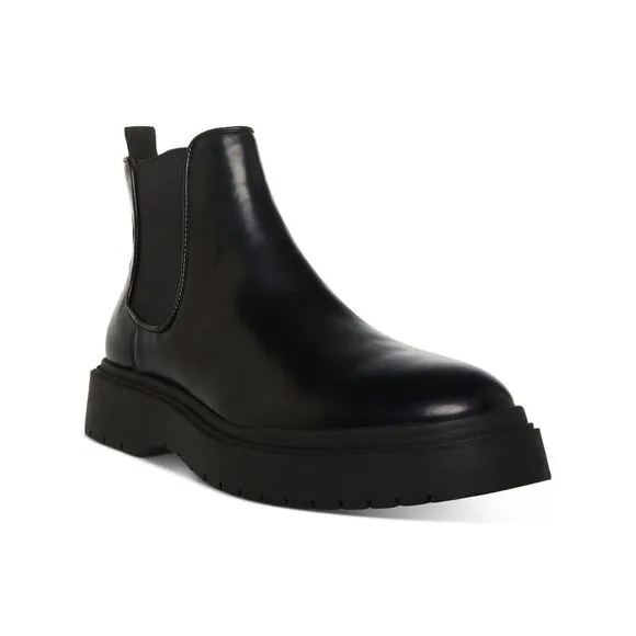 MADDEN Mens Black Goring Comfort Aillem Round Toe Wedge Boots Shoes 11.5