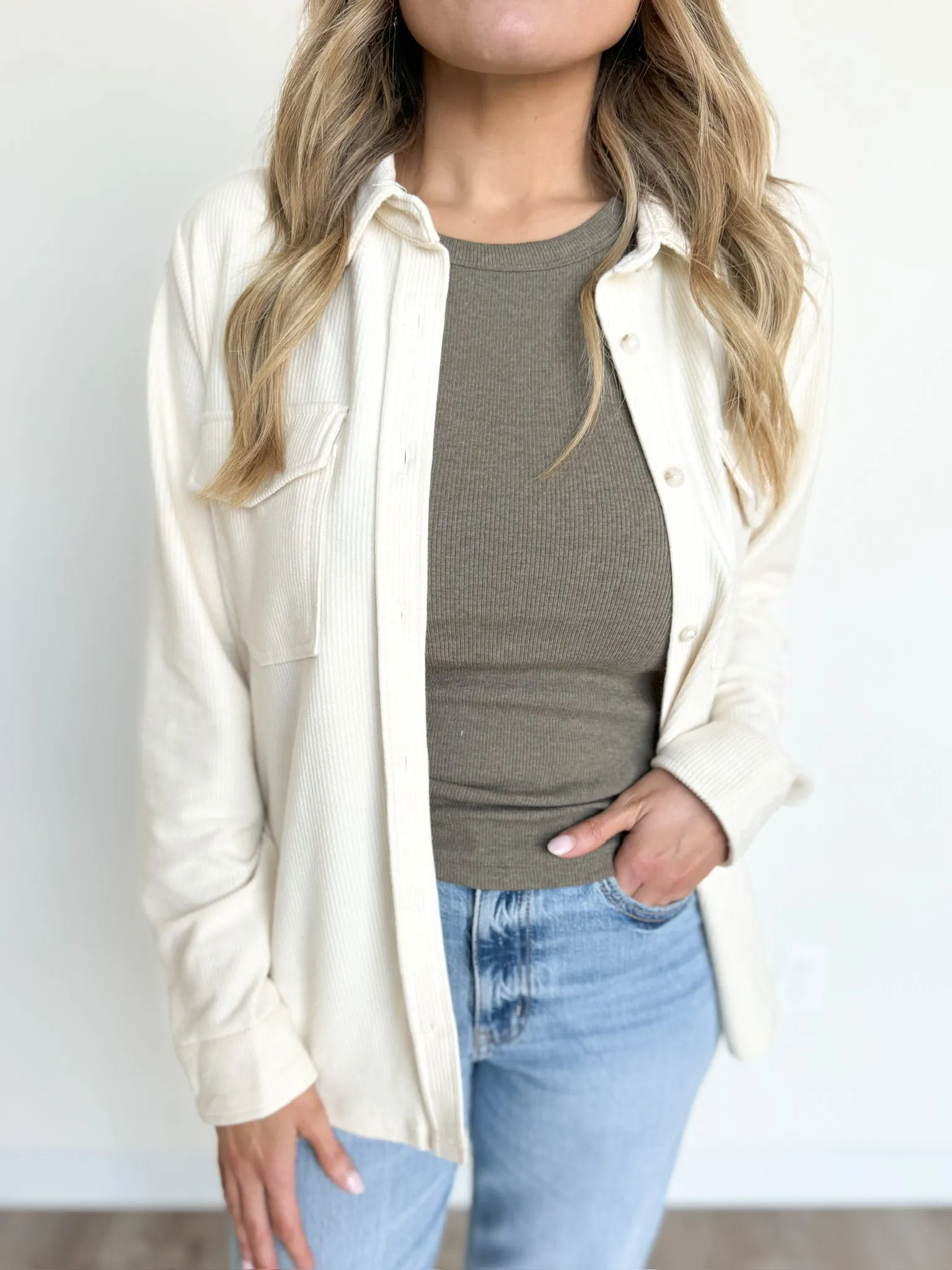 Marleigh Button Down in Ivory