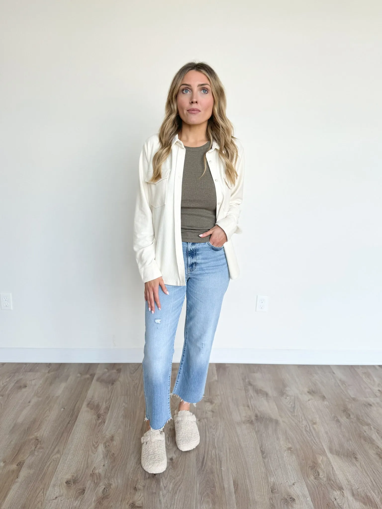 Marleigh Button Down in Ivory