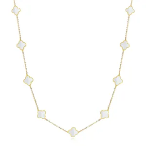 Mini Mother of Pearl Clover Necklace