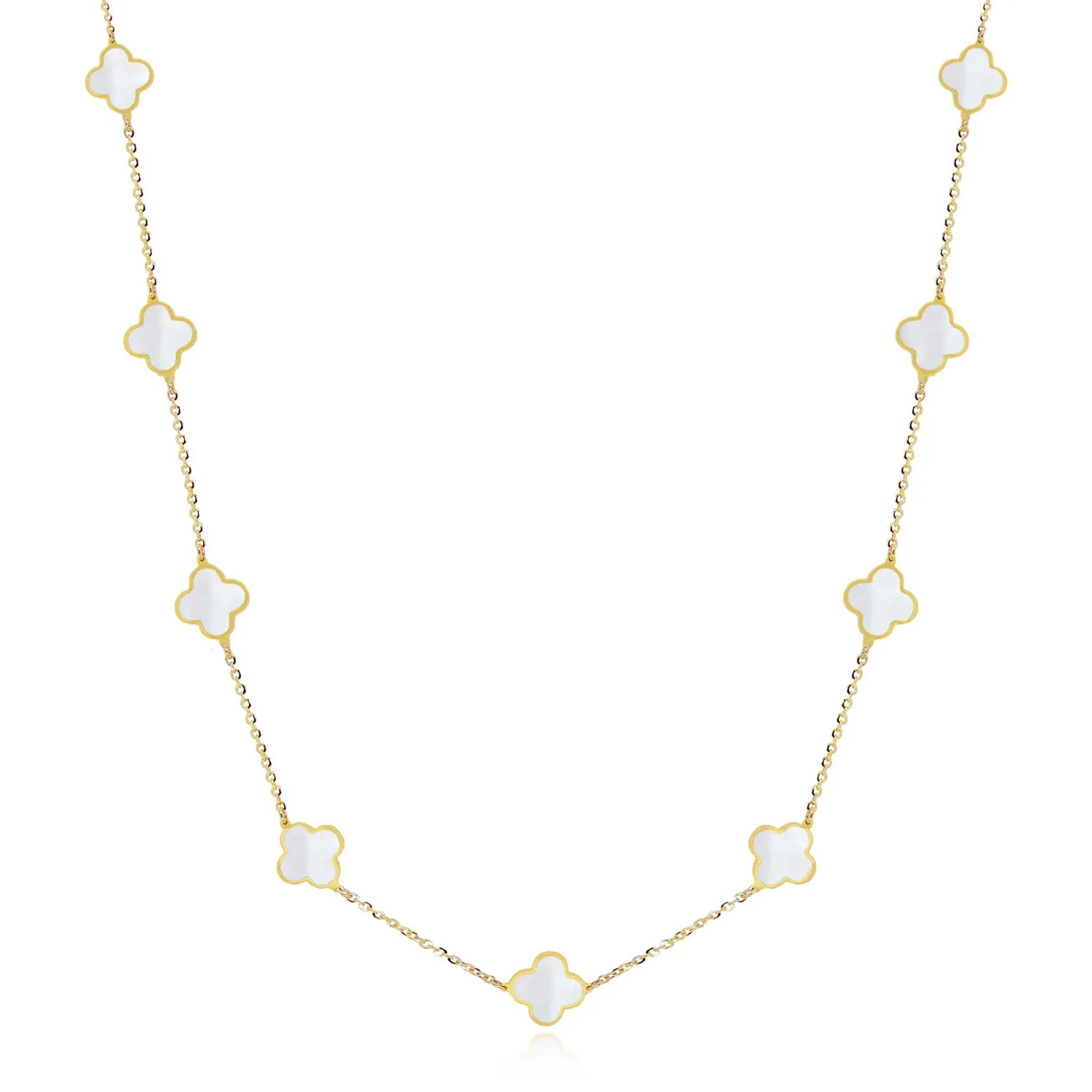 Mini Mother of Pearl Clover Necklace