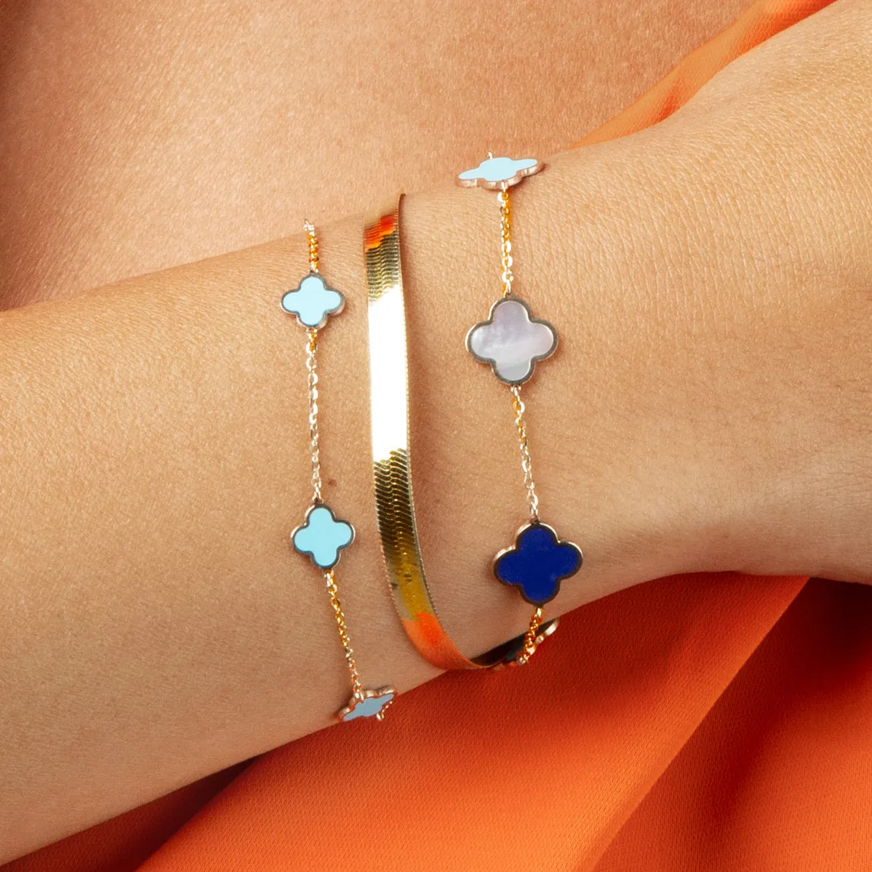 Mini Turquoise Clover Bracelet
