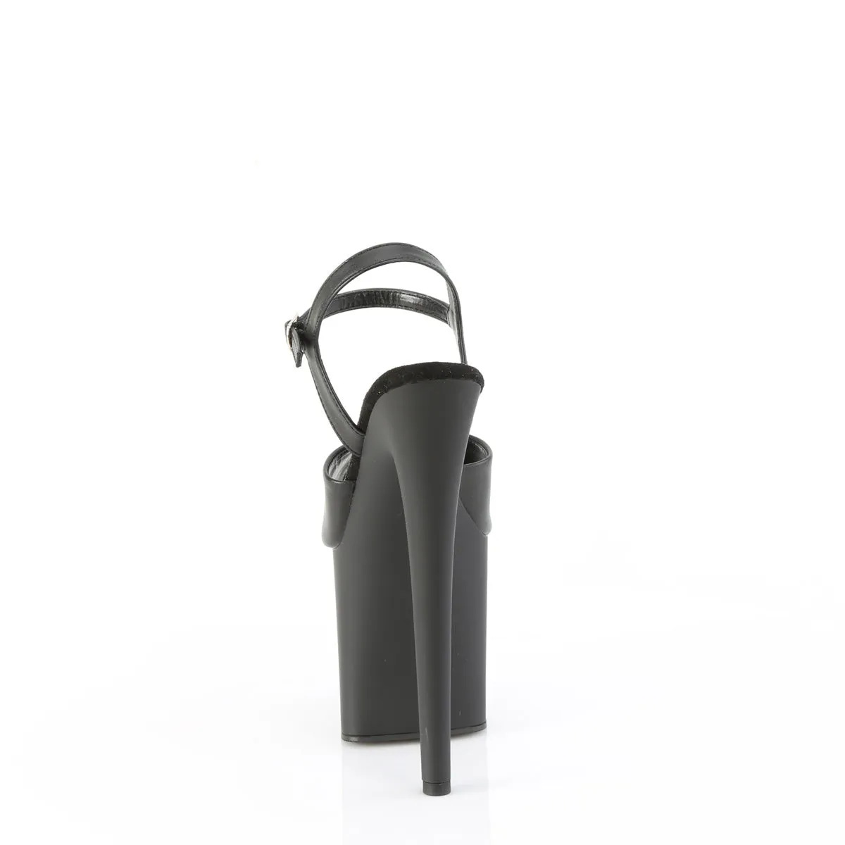 NAUGHTY-809  Black Faux Leather/Black Matte