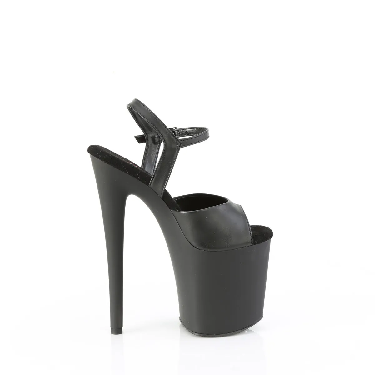 NAUGHTY-809  Black Faux Leather/Black Matte