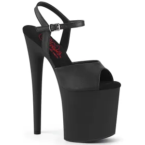NAUGHTY-809  Black Faux Leather/Black Matte