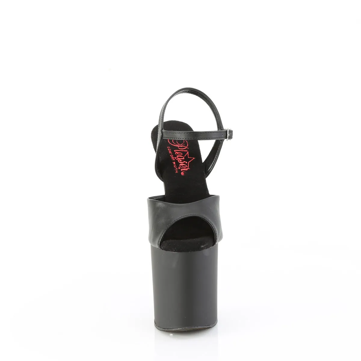 NAUGHTY-809  Black Faux Leather/Black Matte