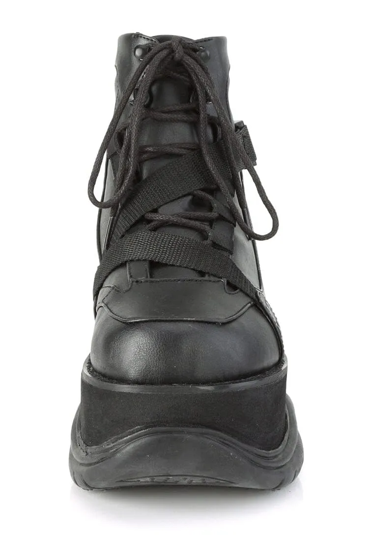 NEPTUNE-181 Black Vegan Leather Ankle Boot