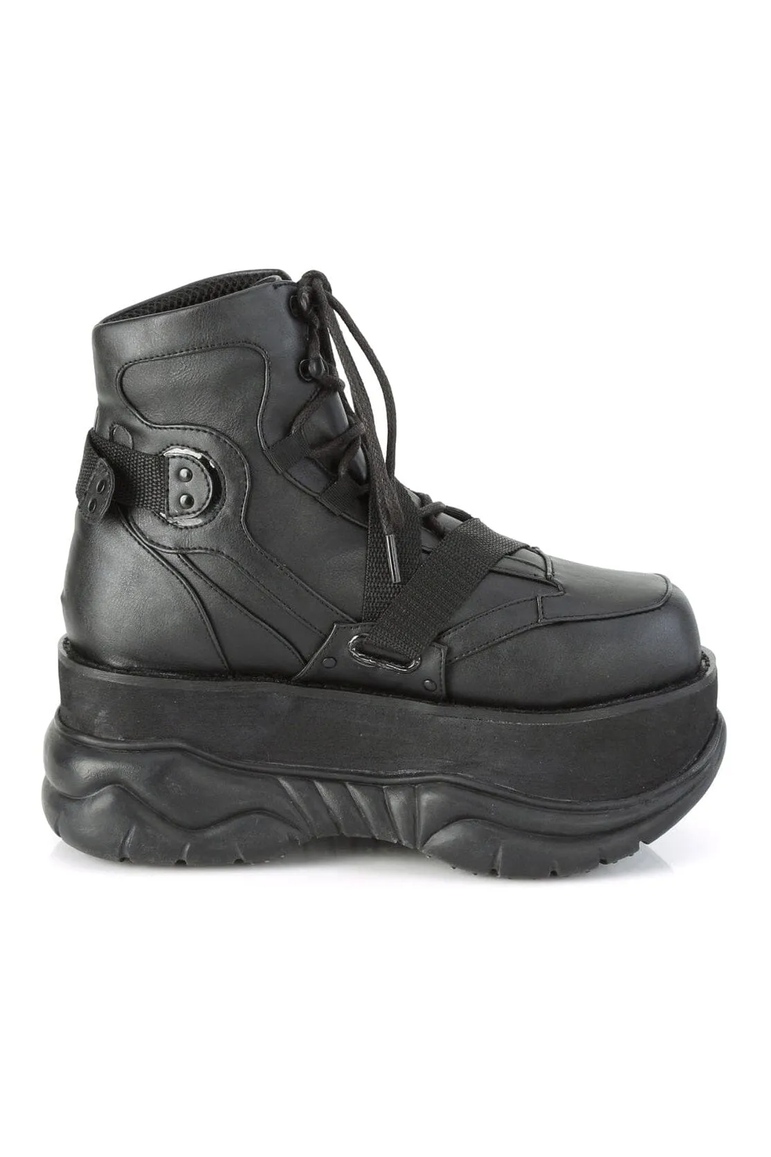 NEPTUNE-181 Black Vegan Leather Ankle Boot
