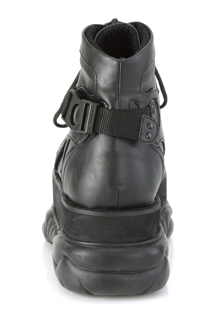 NEPTUNE-181 Black Vegan Leather Ankle Boot
