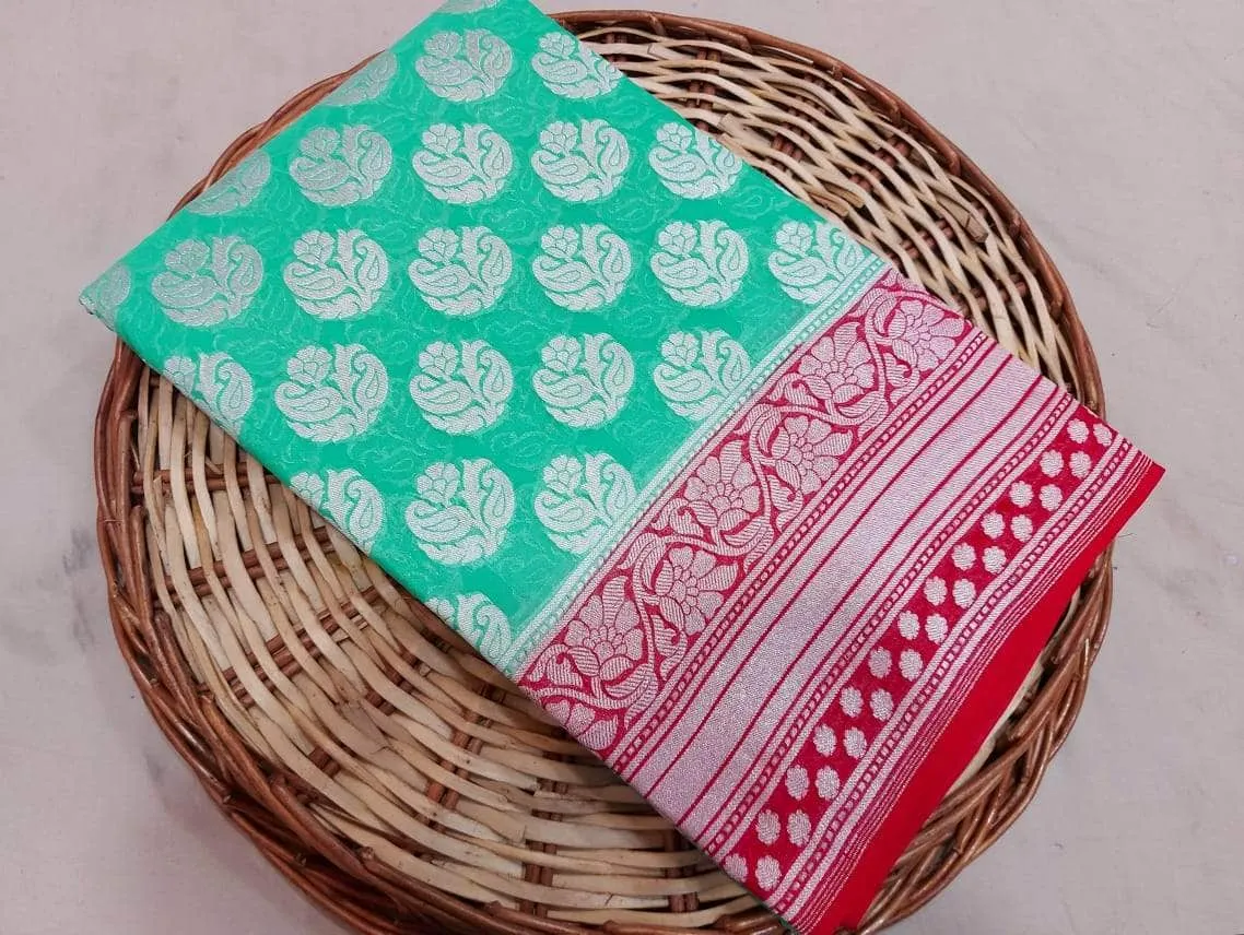 New Designer Pure Handloom Banarasi Khaddi Chiffon Georgette Silk Saree