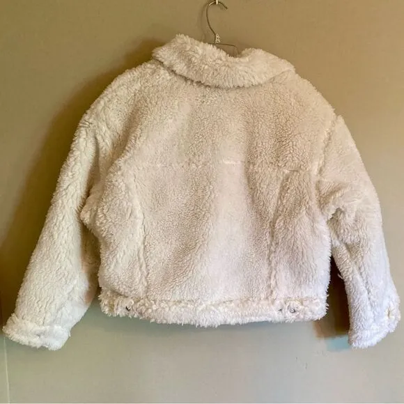 NEW Levi's Baby Bubble Sherpa Trucker Jacket Coconut Milk Cream Off White Size L