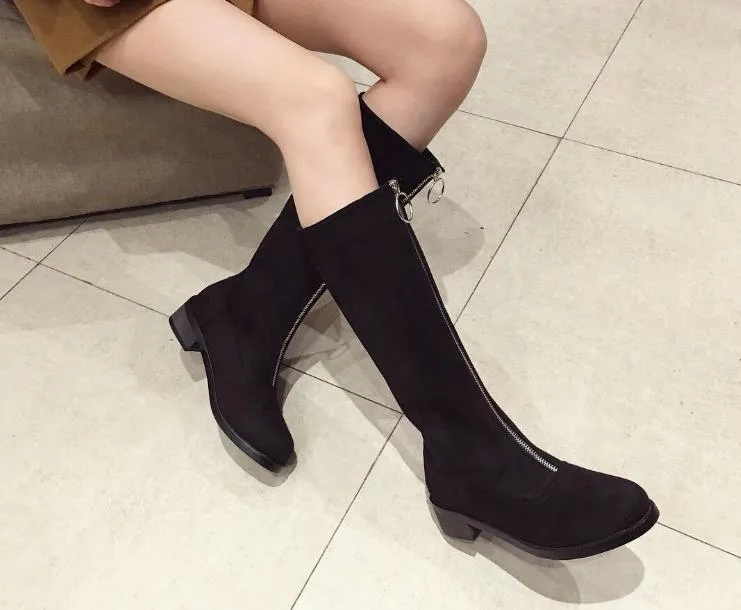 New round head front zipper Martin boot for women free shipping shoes size 35-39