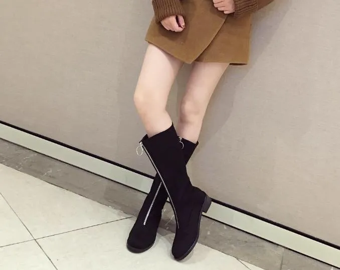 New round head front zipper Martin boot for women free shipping shoes size 35-39