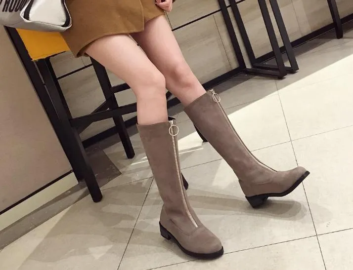 New round head front zipper Martin boot for women free shipping shoes size 35-39