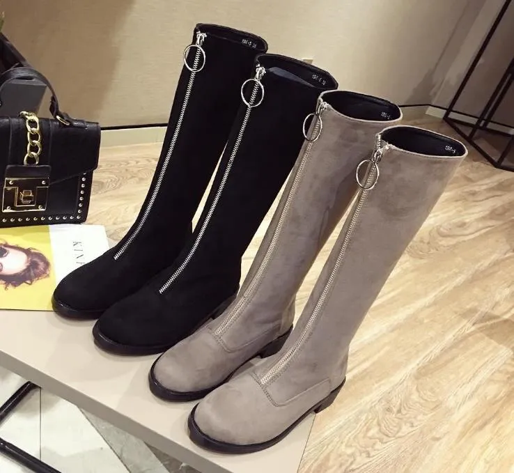 New round head front zipper Martin boot for women free shipping shoes size 35-39