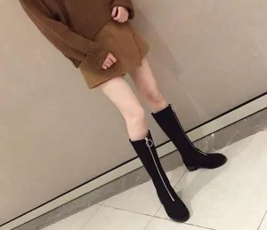 New round head front zipper Martin boot for women free shipping shoes size 35-39