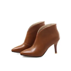 newest hot sale pointed toe super high thin heels zip winter warm plush fashion sexy elegant large size ankle boots
